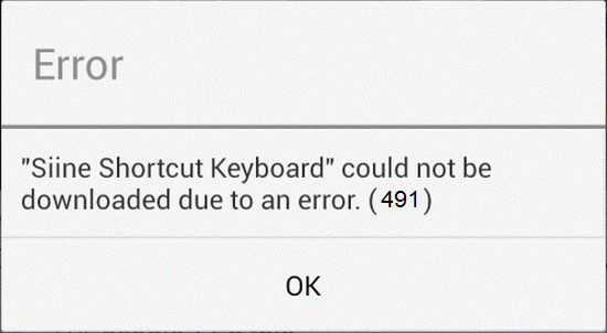 Google Play Error 491
