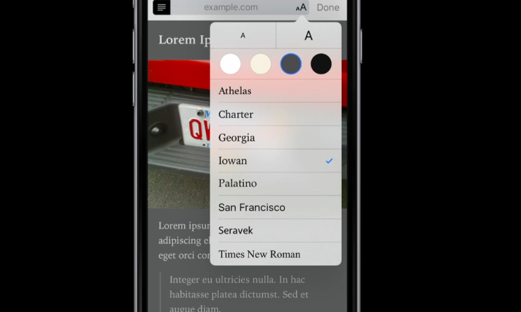 iOS 9_Safari Reading Mode