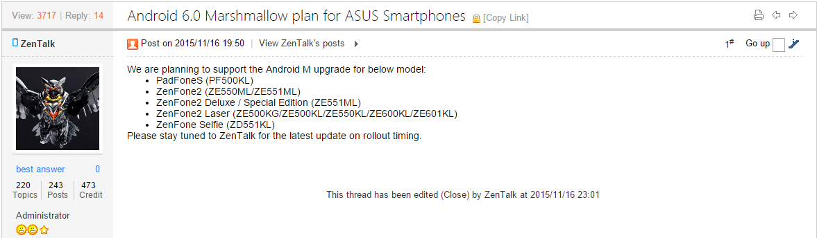 Berita ini diungkap langsung oleh Admin Forum ASUS ZenTalk