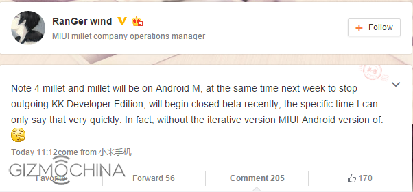 Manager Operasional MIUI menegaskan bahwa Android Marshmallow untuk Xiaomi akan dirilis, SEGERA !
