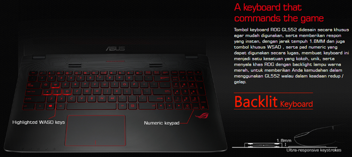 Keyboard_ASUS ROG GL552VX